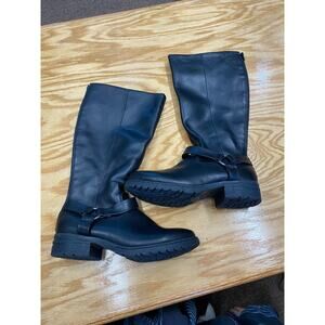 Boc By Born Riding Boots Women's 7.5 M Black Leather Pull On Round Toe S13